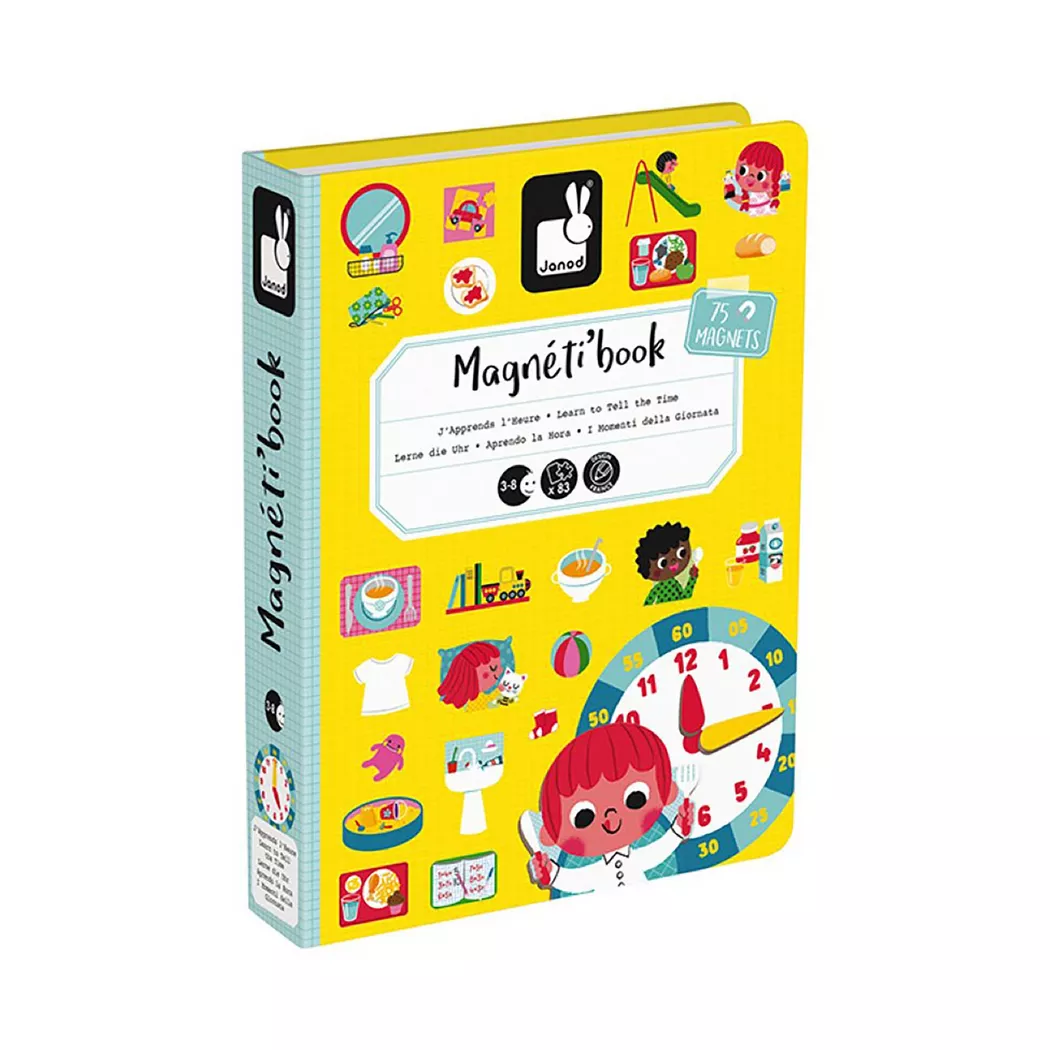 Jeu Janod Magnéti’Book J’apprends l’heure Jaune