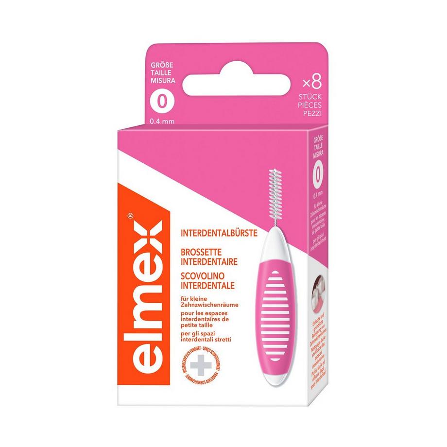 elmex 0.4mm Pink Scovolini Interdentali Rosa, Misura 0, 0,4 Mm Scovolino Interdentale 