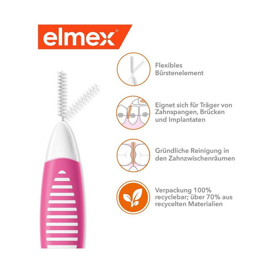 elmex 0.4mm Pink Scovolini Interdentali Rosa, Misura 0, 0,4 Mm Scovolino Interdentale 