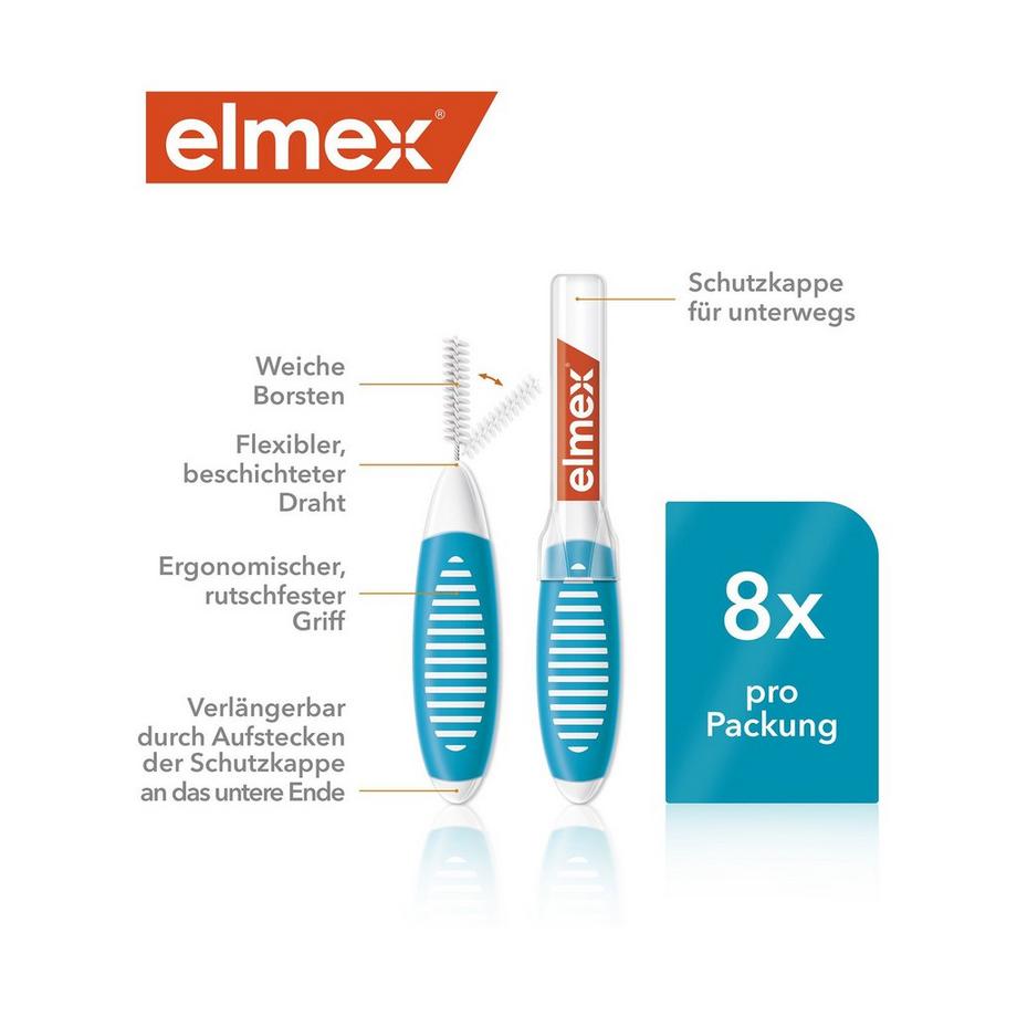 elmex 0.6mm Blau Interdentalbürsten Blau Grösse 3, 0,6 Mm Zahnzwischenraumbürste 