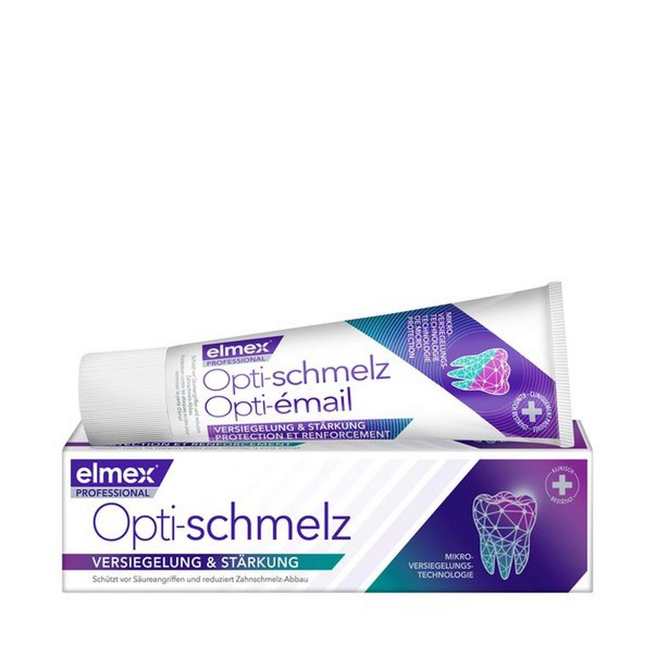 elmex Opti-Schmelz Professional Versiegelung & Stärkung Zahnpasta schützt Zähne vor Säureangriffen und Zahnschmelzverlust 