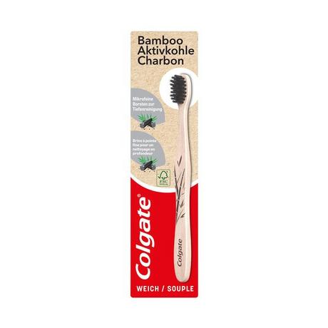 Colgate Bamboo Aktivkohle Bamboo Aktivkohle Weich Zahnbürste, Aus Nachhaltigem Bambus 