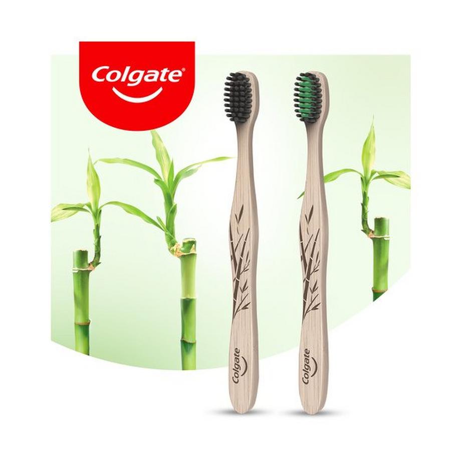 Colgate Bamboo Aktivkohle Bamboo Carbone Attivo Spazzolino Morbido, Fatto Di Bambù Sostenibile 