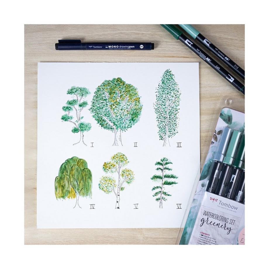 Tombow Set di pittura ad acquerello Greenery 