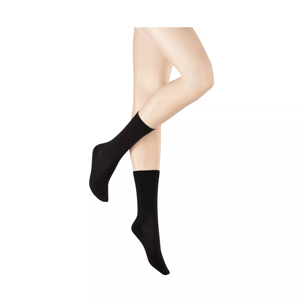 Kniestrümpfe KUNERT "LIZ", Damen, Gr. 35-38, schwarz, Baumwollmischung, normal, Socken Kniestrümpfe, druckfreier Komfortbund 3