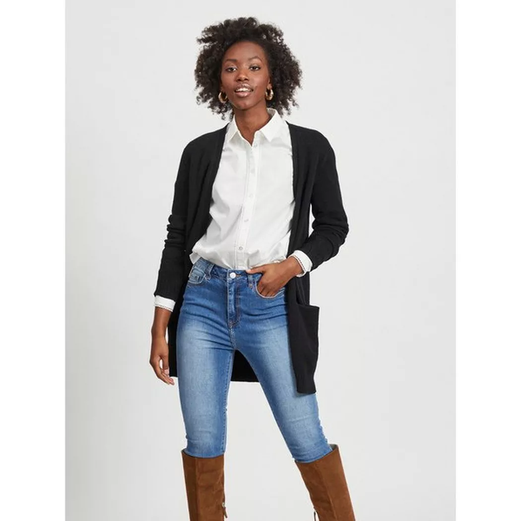 Vila Cardigan Ril Open Black L Femme