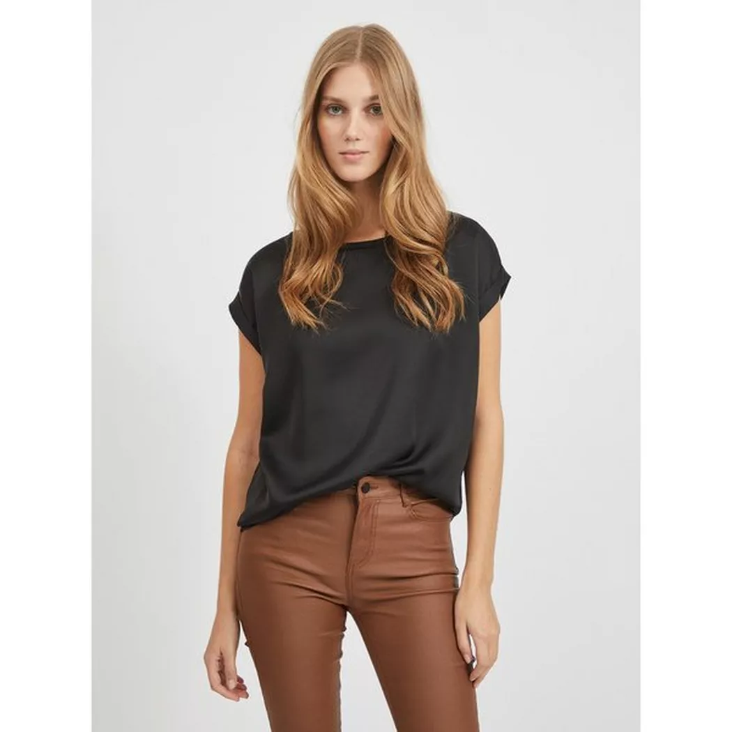 VILA - T-Shirt, für Damen, Black, Größe 40