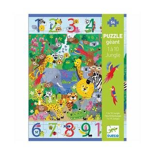 Djeco  Puzzle 1 bis 10 Dschungel, 54 Teile 