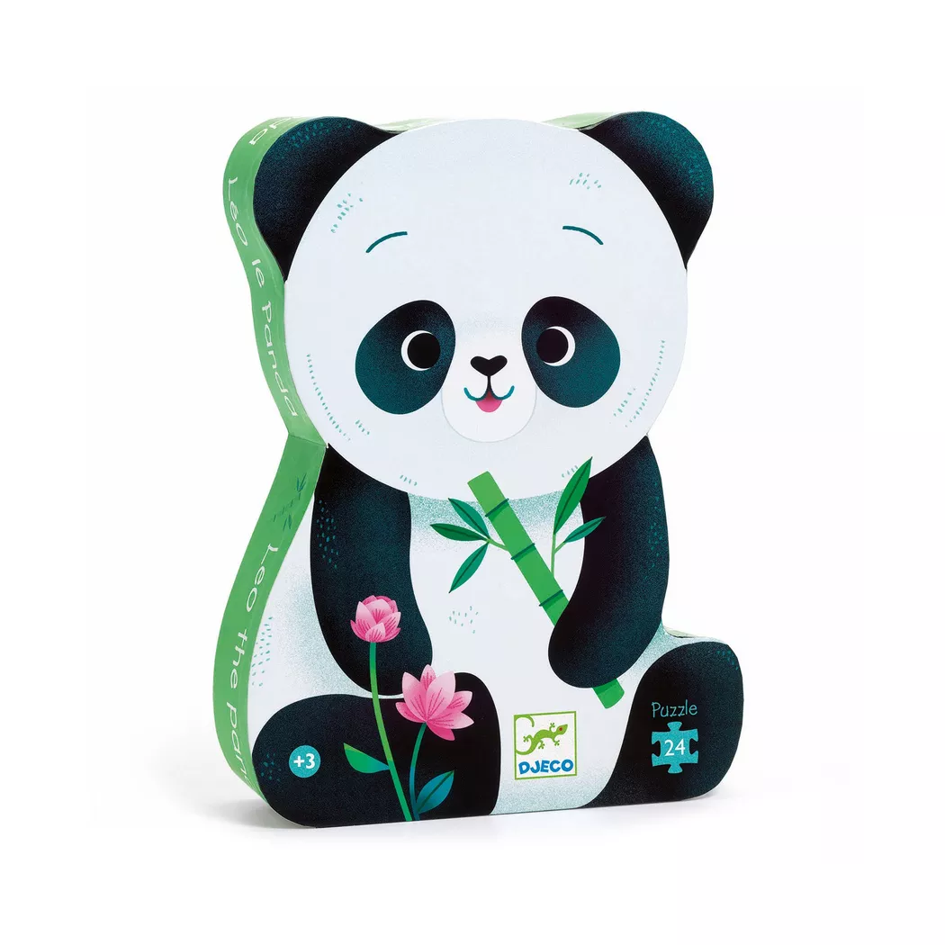Djeco - Leo der Panda, 24 Teile, Multicolor