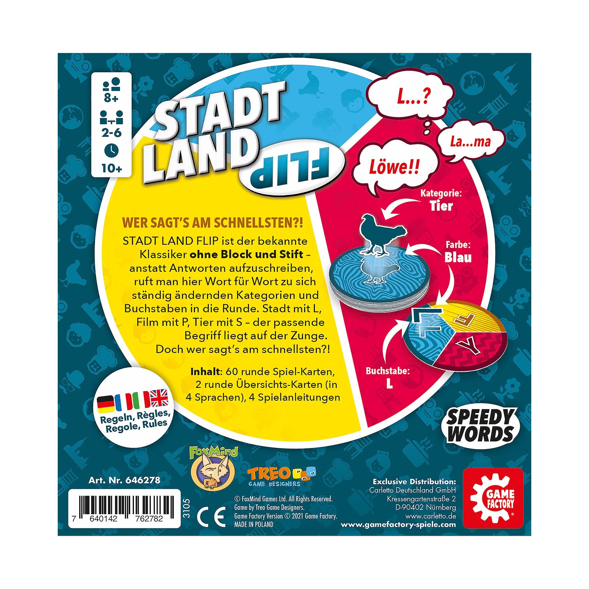 Game Factory  Stadt Land Flip, Tedesco 
