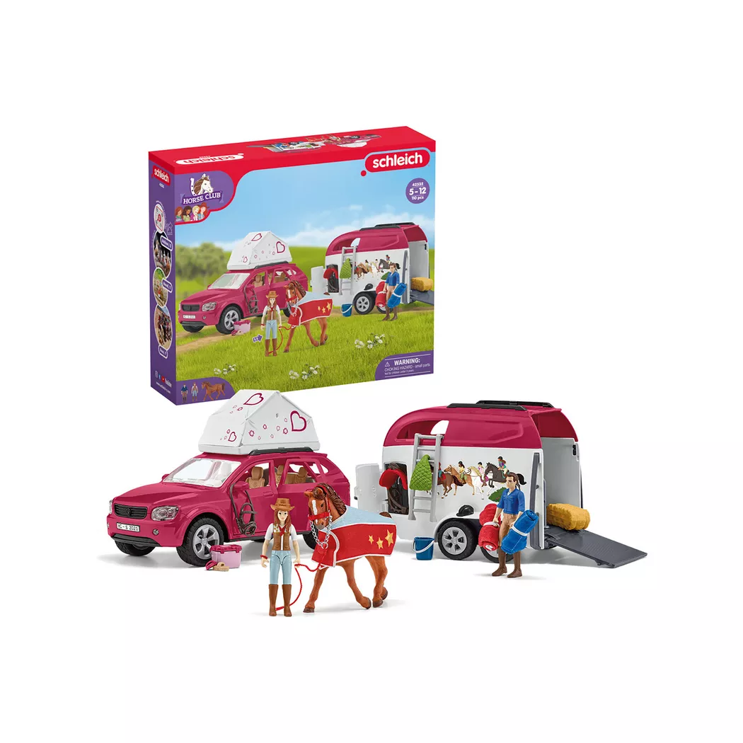 Schleich - 42535 Abenteuer mit Auto und Pferdeanhänger, Multicolor