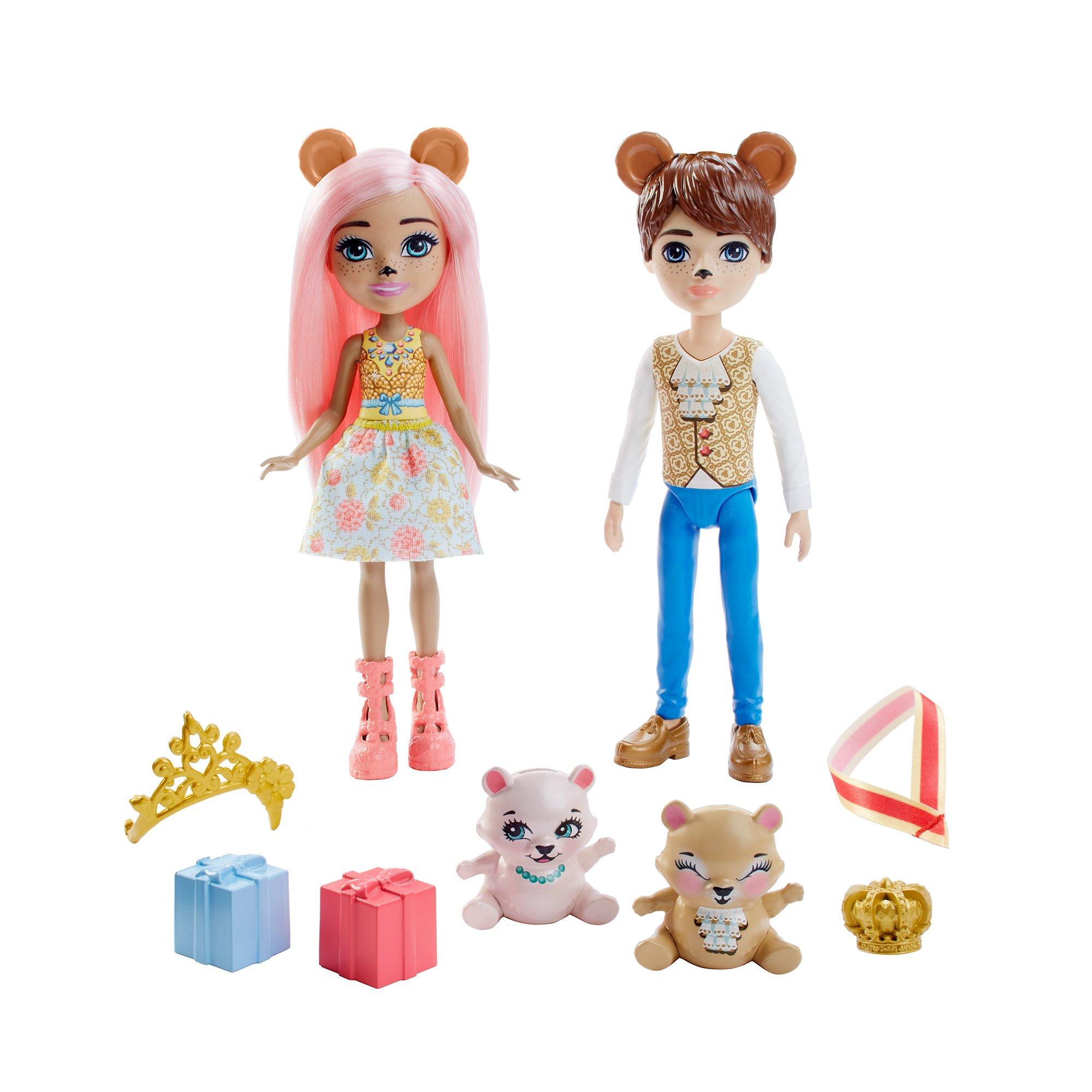 Image of Enchantimals Braylee Bear und Bannon Bear Puppen und 2 Tierfiguren