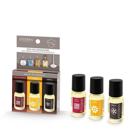 ESTEBAN Parfum d'ambiance concentré Trio Teck&Tonka, Ambre, Néroli 