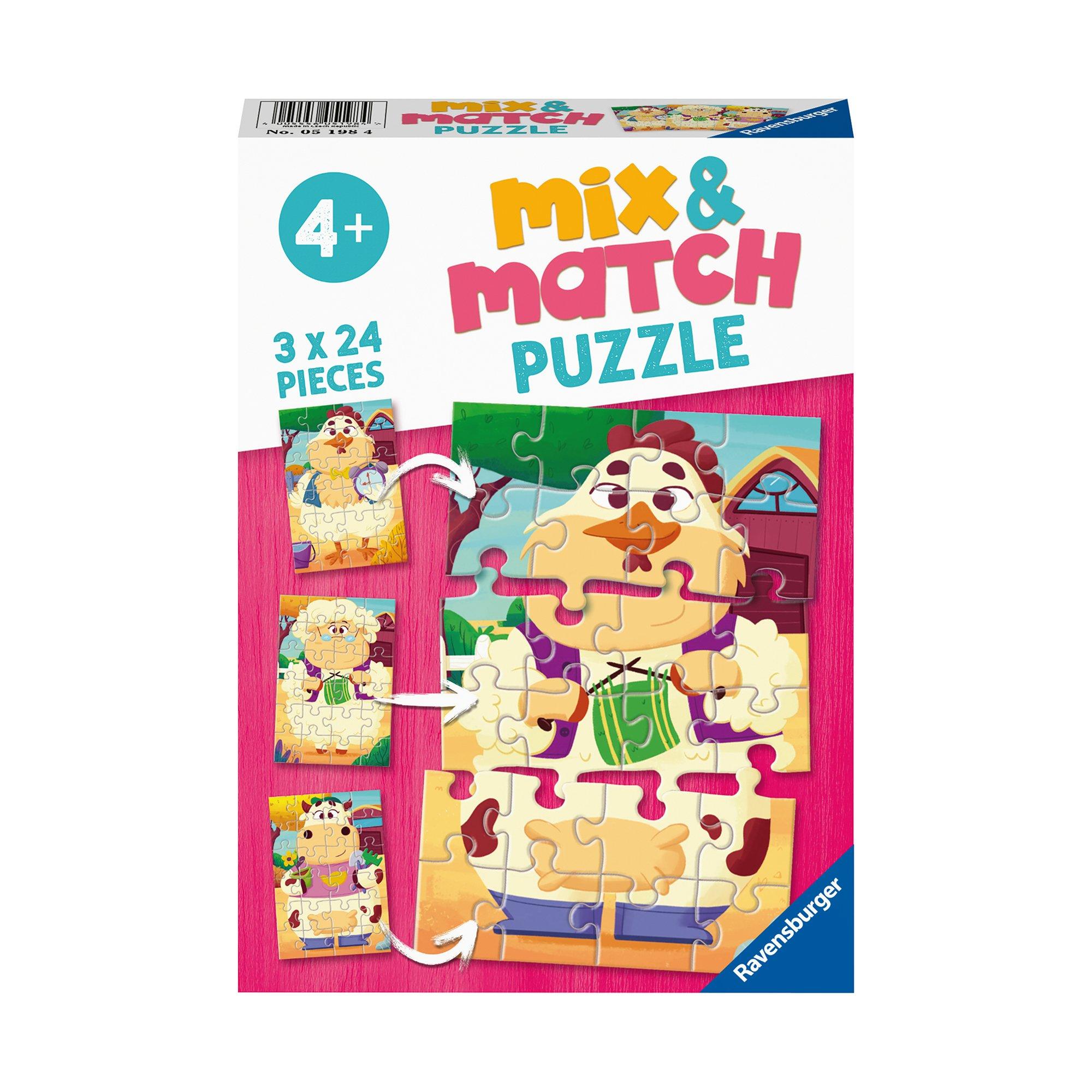 Ravensburger  Mix & Match Bauernhoffreunde, 3 x 24 Teile 