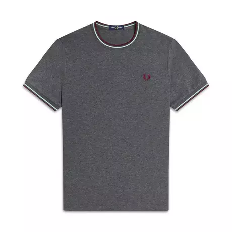 FRED PERRY T-shirt, Body Fit, manches courtes TWIN TIPPED T-SHIRT Gris