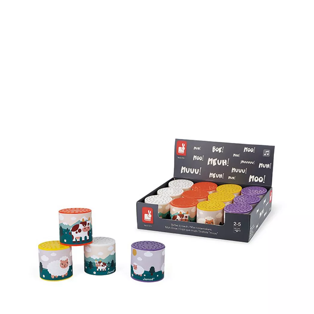 Janod - Kuh & Schaf Geräuschdose, Zufallsauswahl, Multicolor