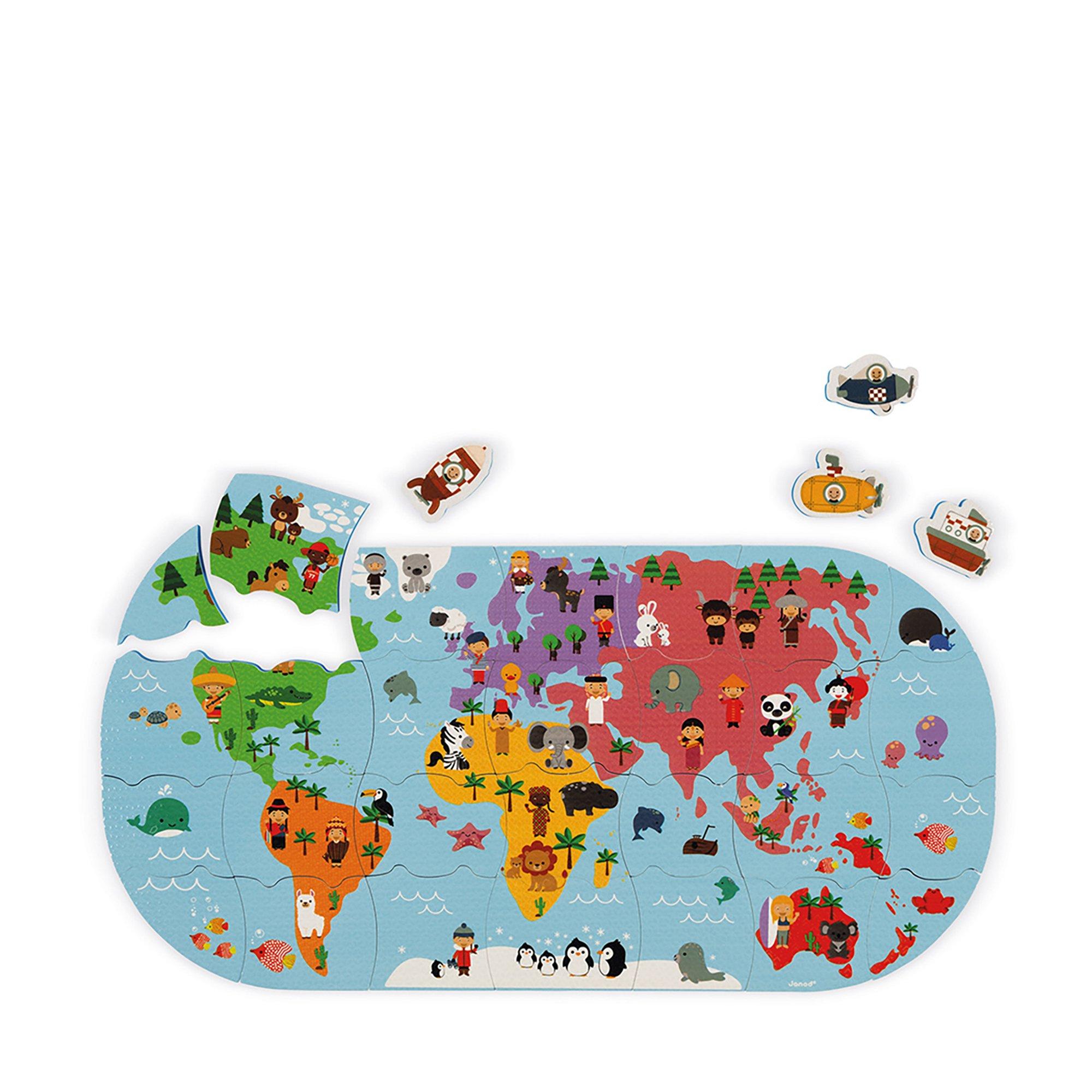 Janod  Puzzle Karte für die Badewanne 47x24cm 