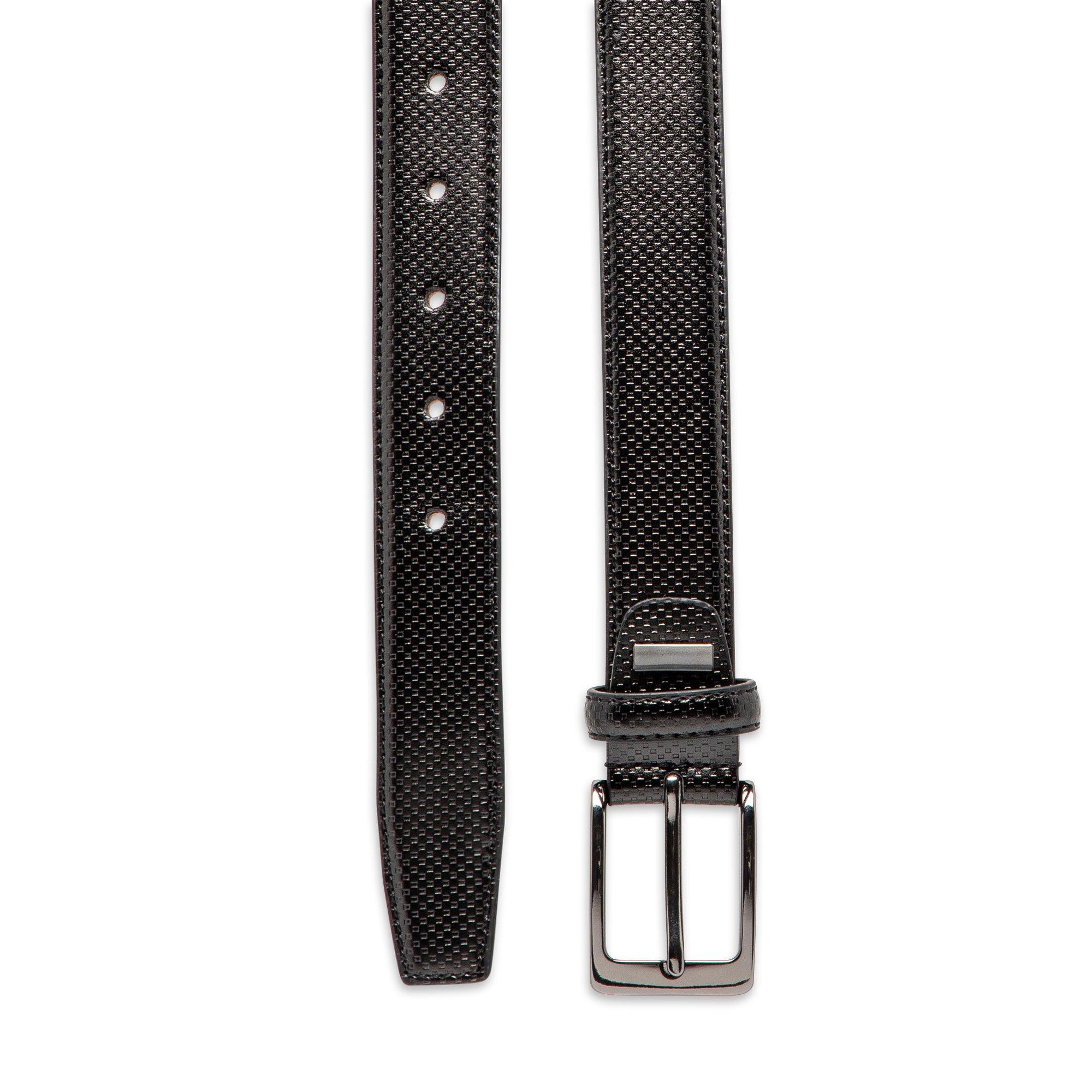 Manor Man Ceinture en cuir avec motif graphique  