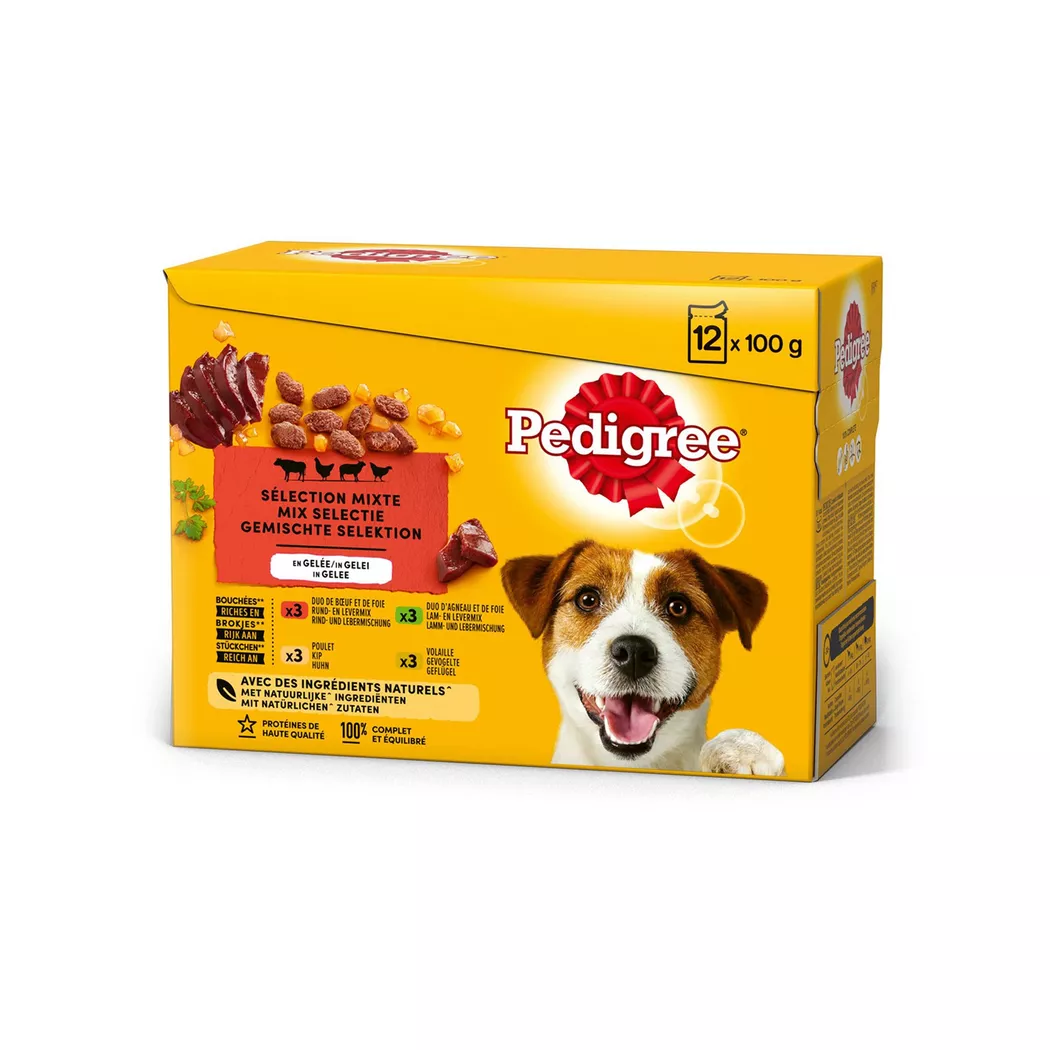 Pedigree -  Favourites in Gelee Beutel 12x100g, 1200g