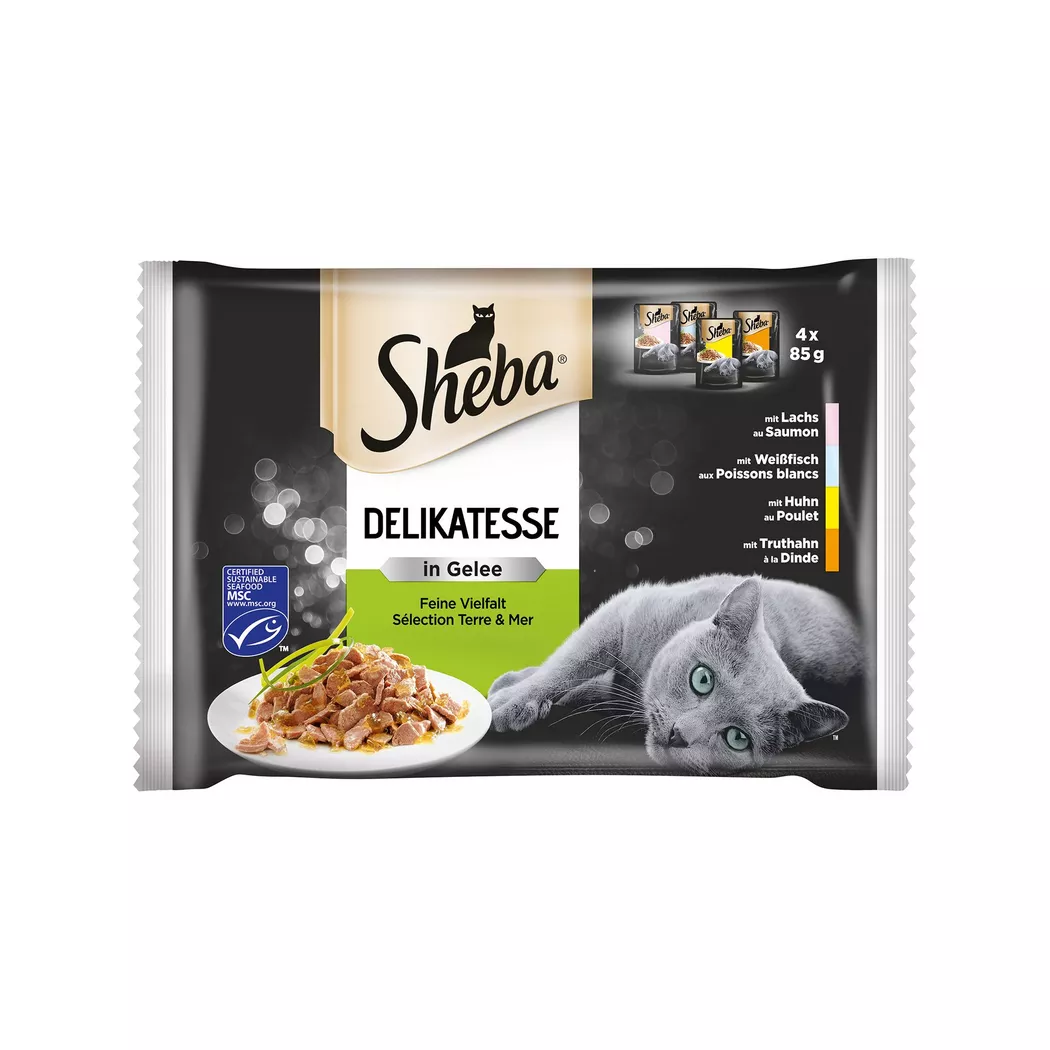 SHEBA -  Delikatesse in Gelee Feine Vielfalt Beutel 4x85g, 340 g