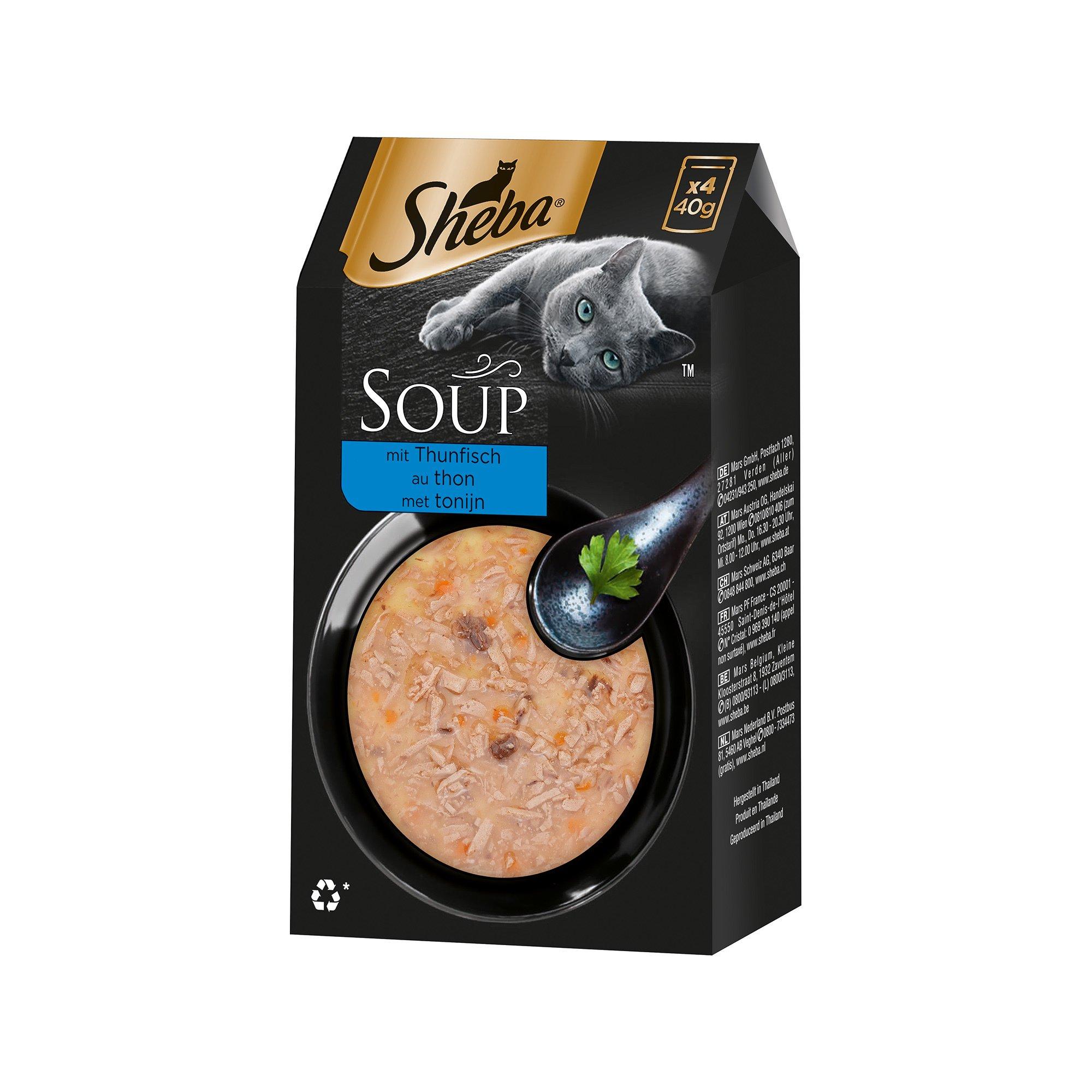 SHEBA  Sheba Classic Soup aux filets de thon 4x40g 