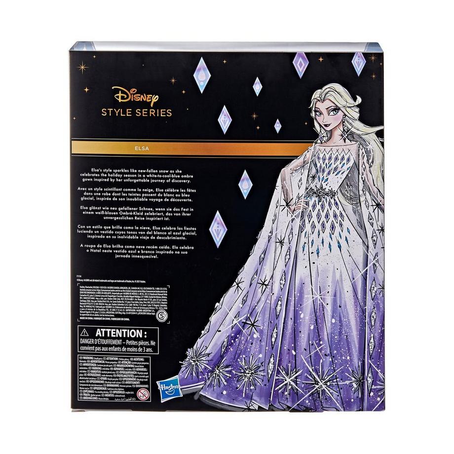 Hasbro  Disney Princess Style Series, bambola di Elsa Incanto delle Feste 