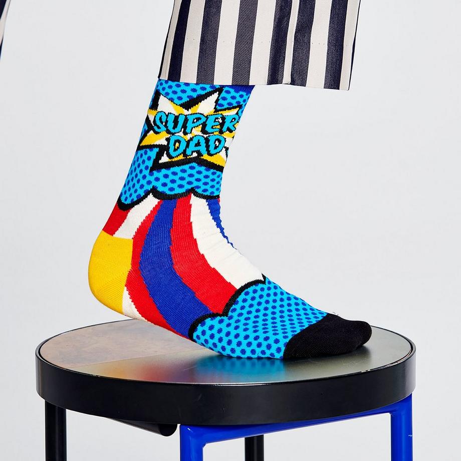 Happy Socks Super Dad Chaussettes Hauteur Mollet  