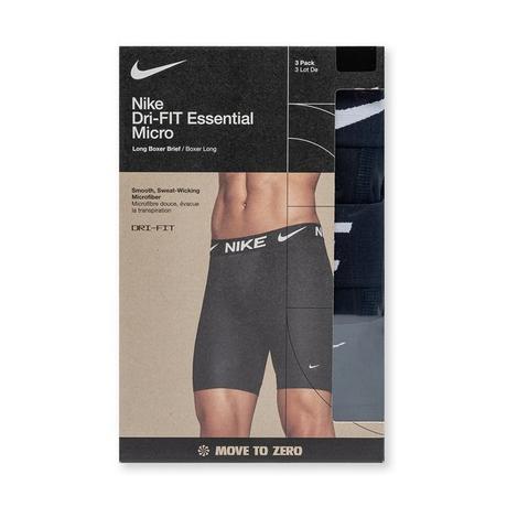 NIKE Essential Micro Boxer Long 3er Slip aus Mikrofaser 