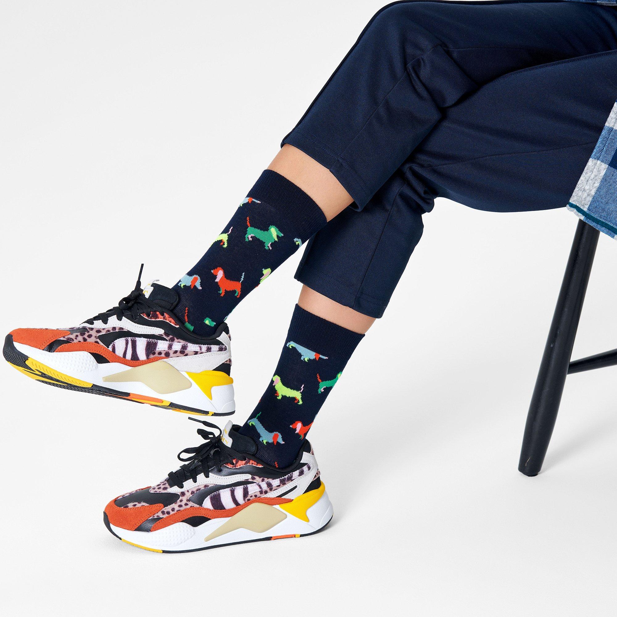 Happy Socks Puppy Love Wadenlange Socken  