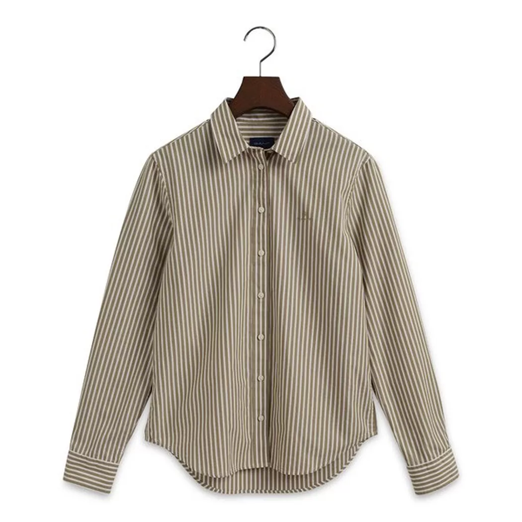 Gant - T-Shirt, Rundhals, langarm, für Damen, Beige, Größe 40