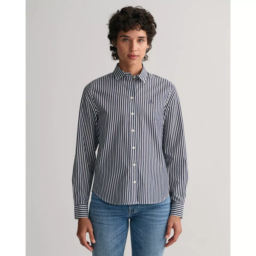 Gant - T-Shirt, Rundhals, langarm, für Damen, Blau Größe 38