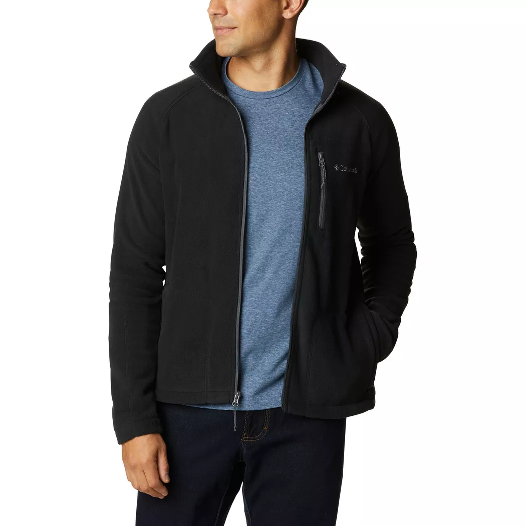 Fleecejacke COLUMBIA "FAST TREK II FULL ZIP FLEECE", Herren, Gr. L, schwarz, Fleece, Obermaterial: 100% Polyester, normal, hoch geschlossener Ausschnitt, abgerundeter Saum, Jacken Fleecejacke, sportlicher Stil, mit Reißverschluss, windabweisend, wärmend
