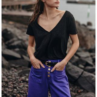 La Petite Etoile Elvie Scollo a V Maniche Corte T-Shirt  