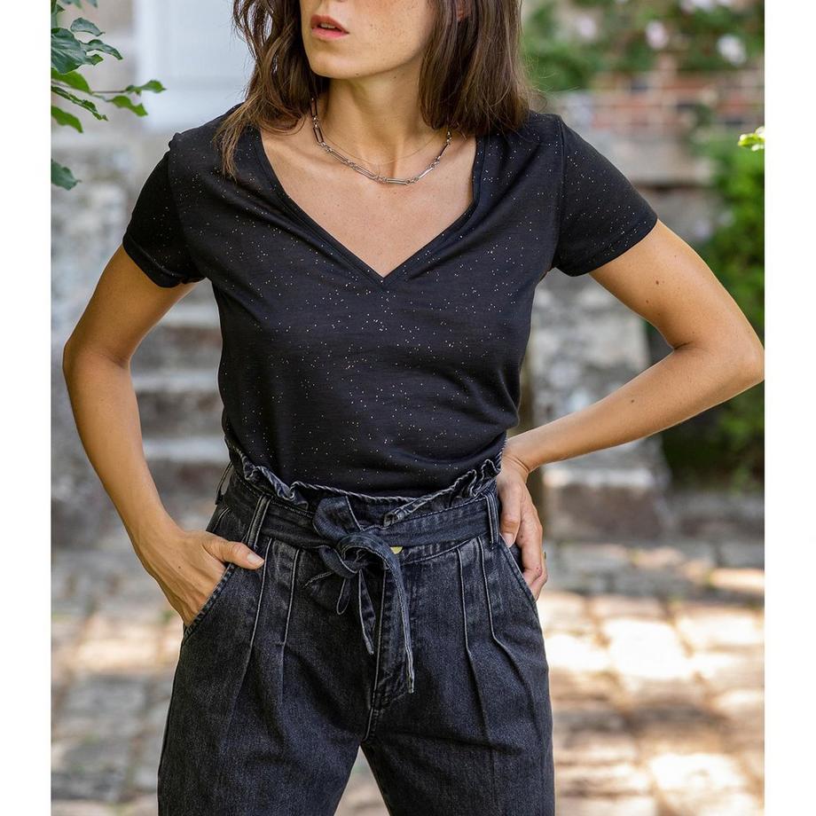 La Petite Etoile Elvie Scollo a V Maniche Corte T-Shirt  