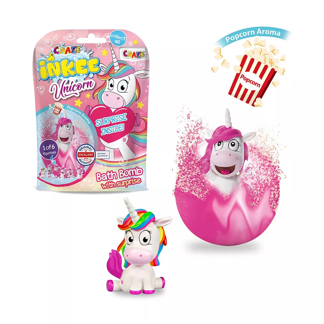 Craze - Inkee Überschungsbadekugeln Unicorn, Überraschungspack, Multicolor