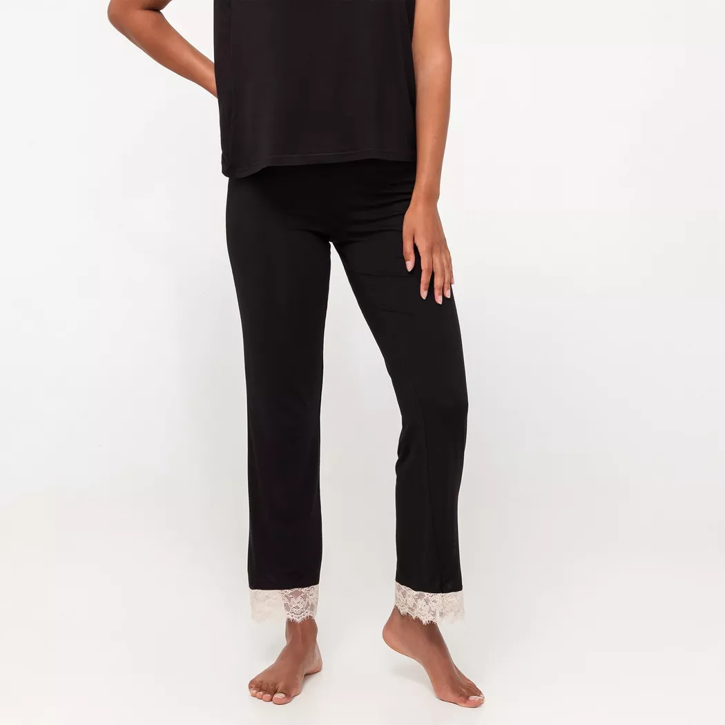 Manor Woman Long Pyjama Trousers Black XS