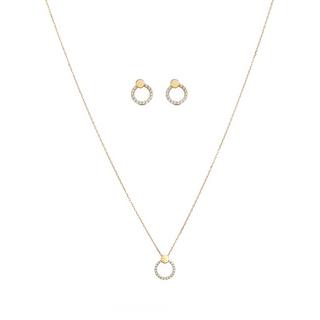 L' Atelier Gold 18 Karat by Manor  Set collier/boucles d'oreilles 