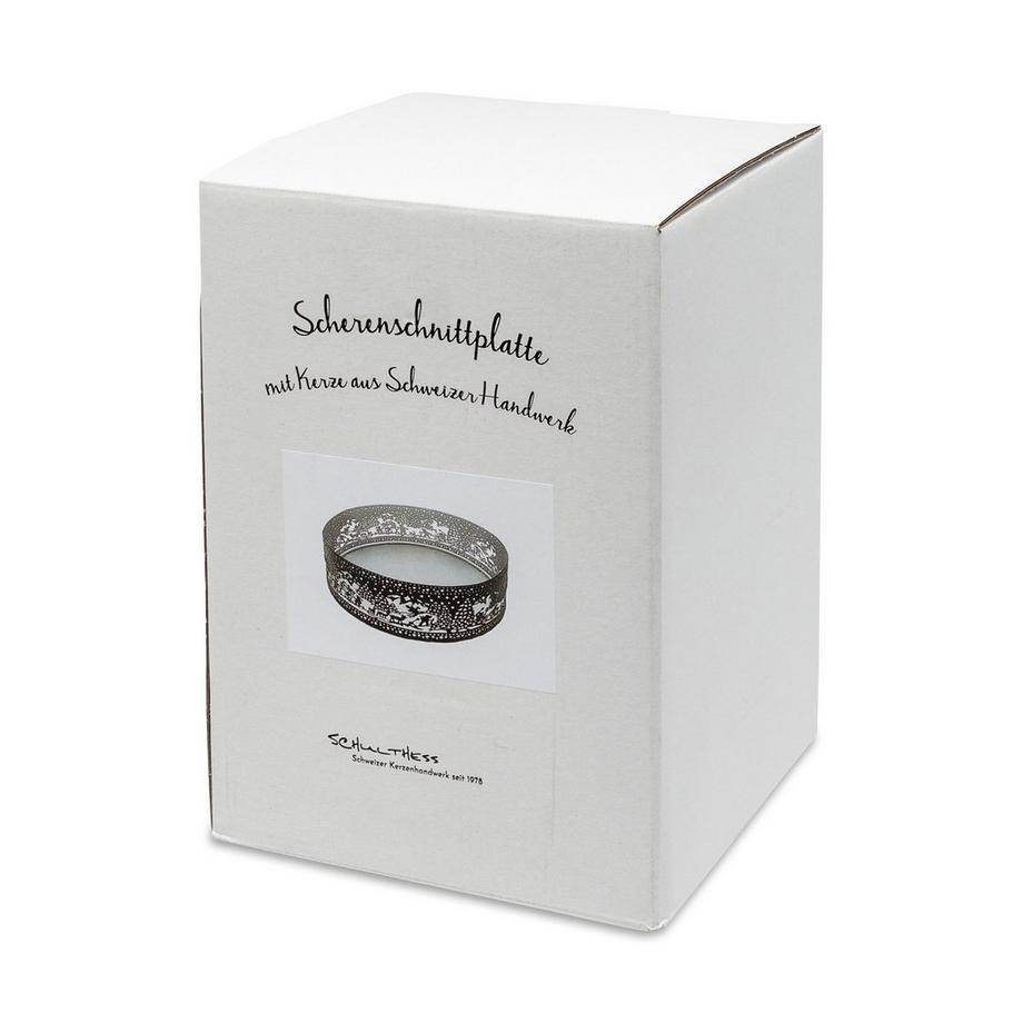 SCHULTHESS Kerzenhalter Scherenschnittplatte & Kerze 