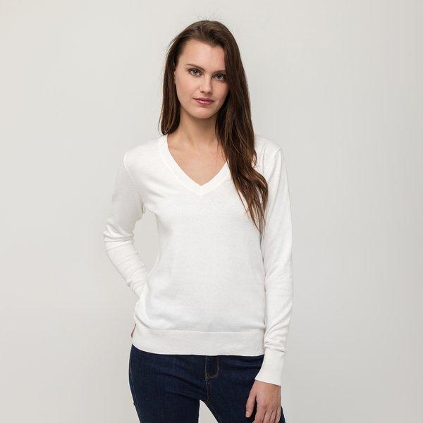 Image of Pullover, V-neck, Langarm Damen Ecru M