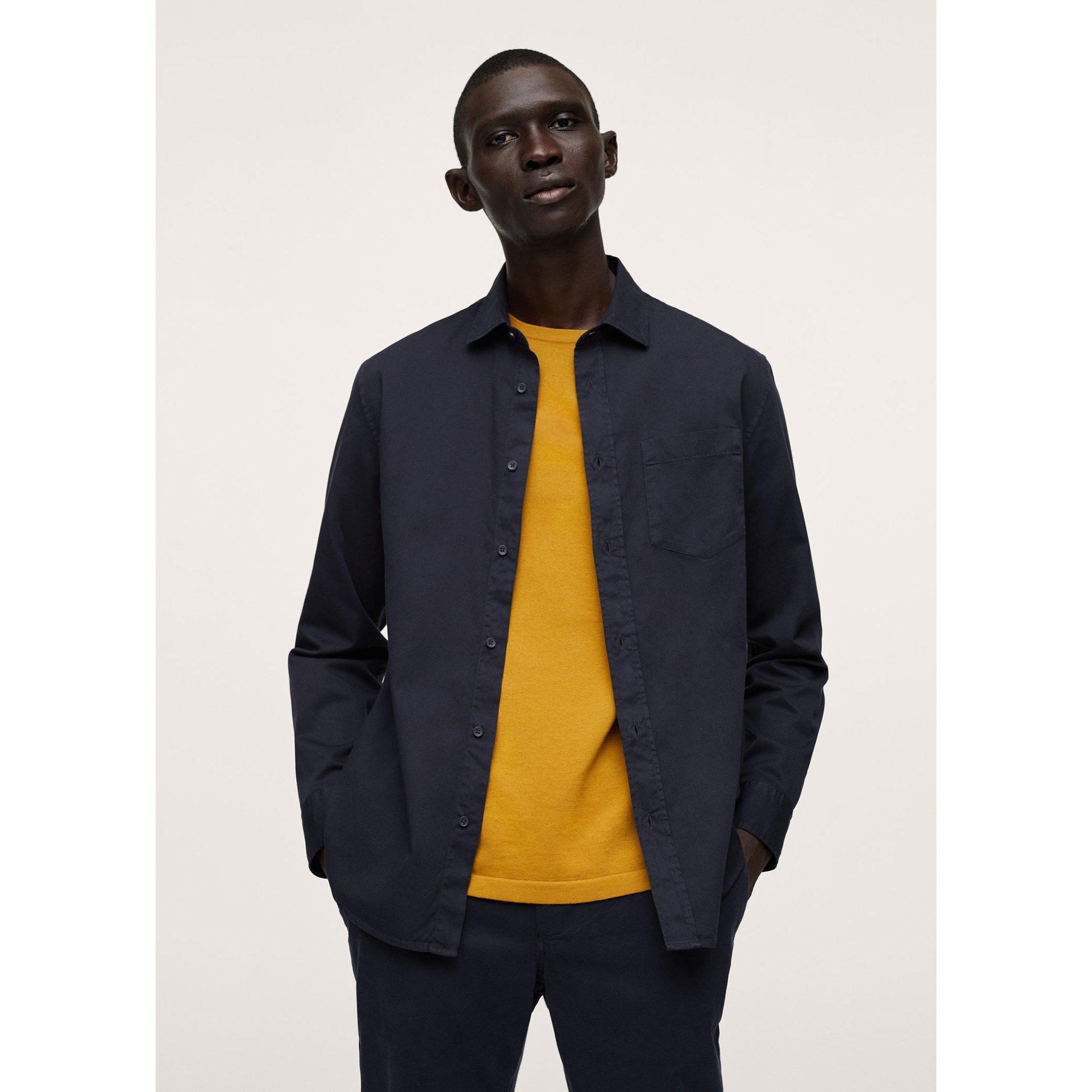 Image of Hemd, Langarm Herren Marine XS