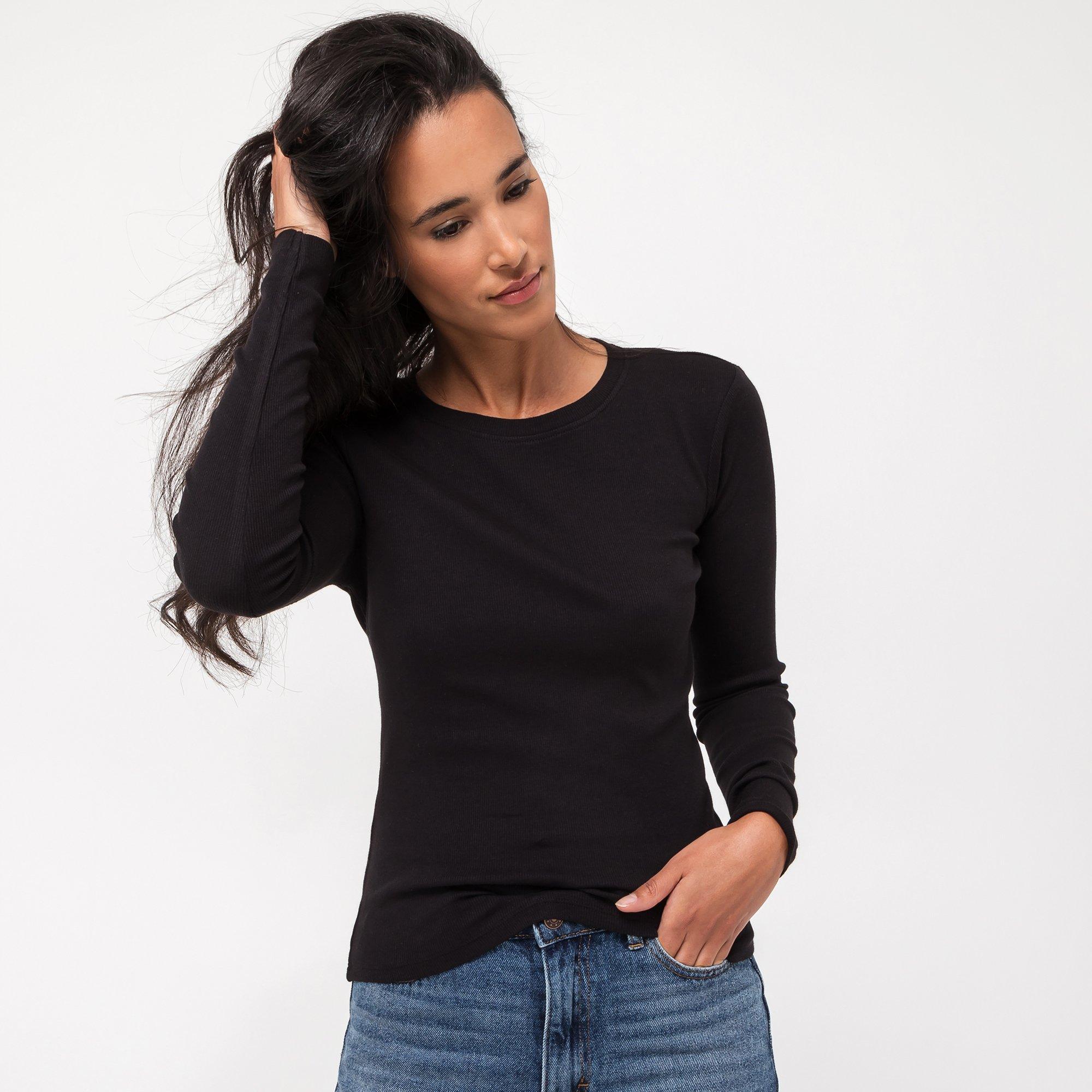 Image of T-shirt, Langarm Damen Black XL