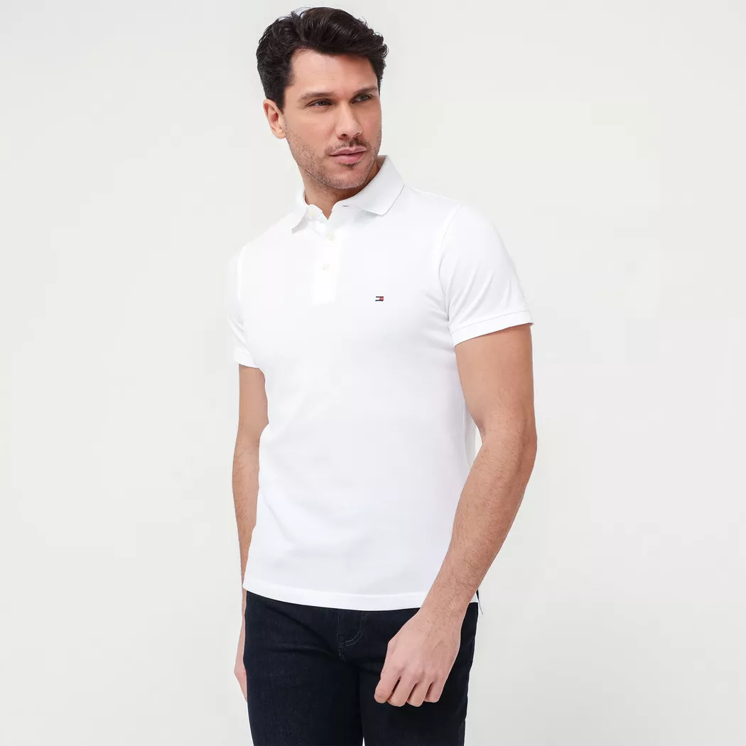 Tommy Hilfiger Polo à Manches Courtes 1985 Slim White 3XL Homme 2