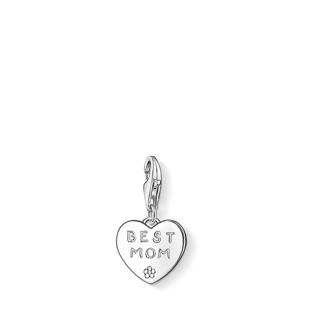 THOMAS SABO Silver Best Mom Heart Charm 0821-001-12