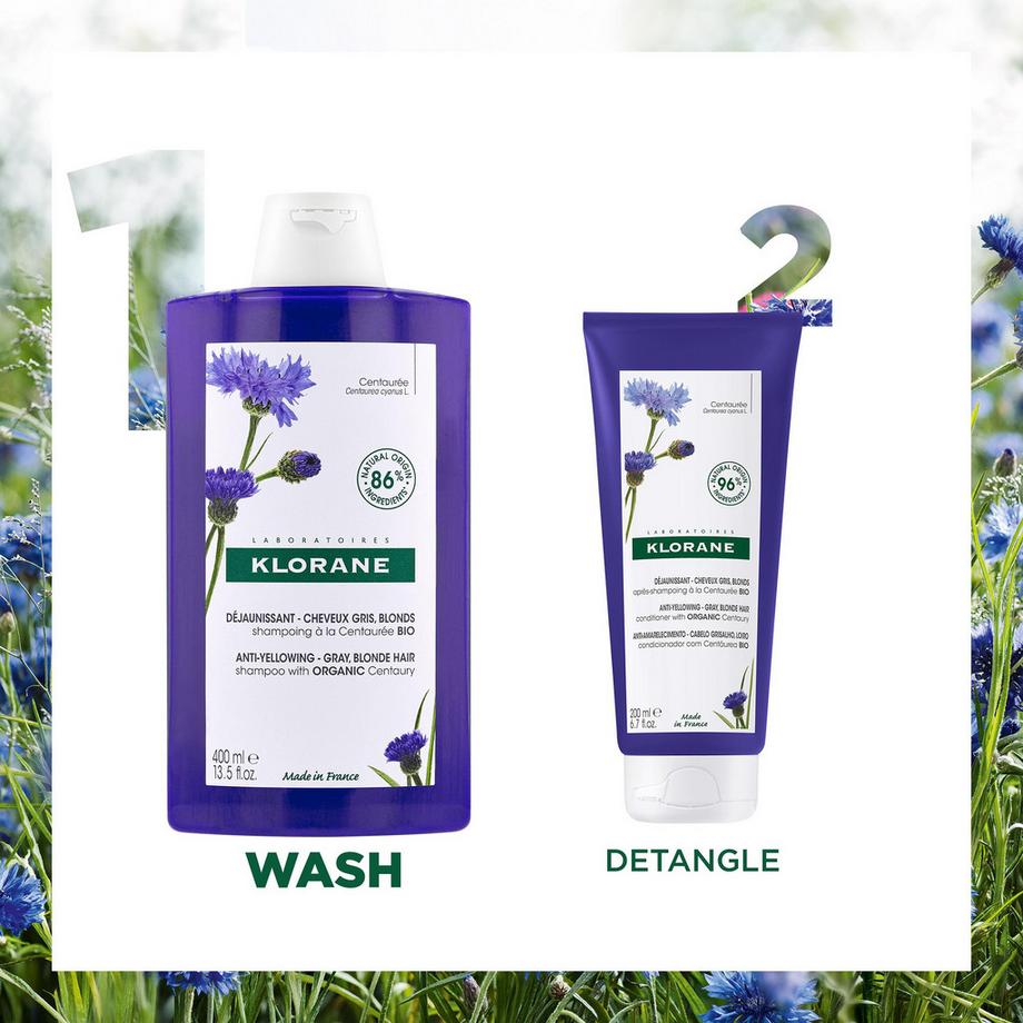 KLORANE BIO-Kornblume Anti-Gelbstich Shampoo 