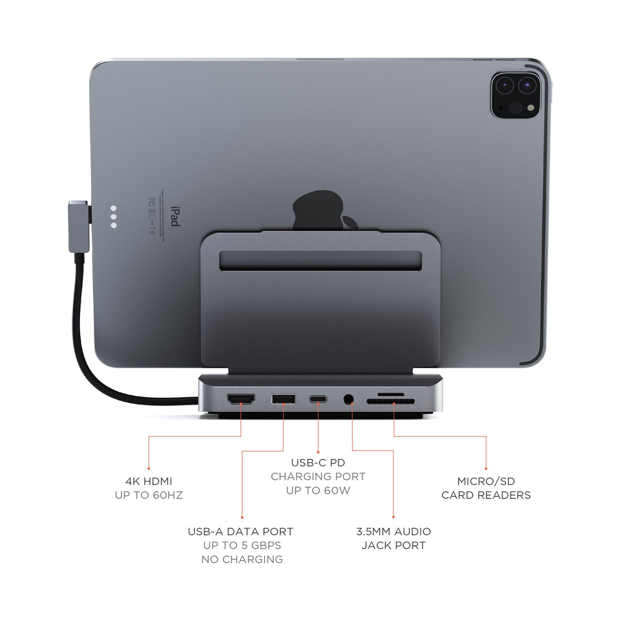 SATECHI Alu Stand Hub (USB-C, USB-A, HDMI, Micro/SD-Slot) Ständer 