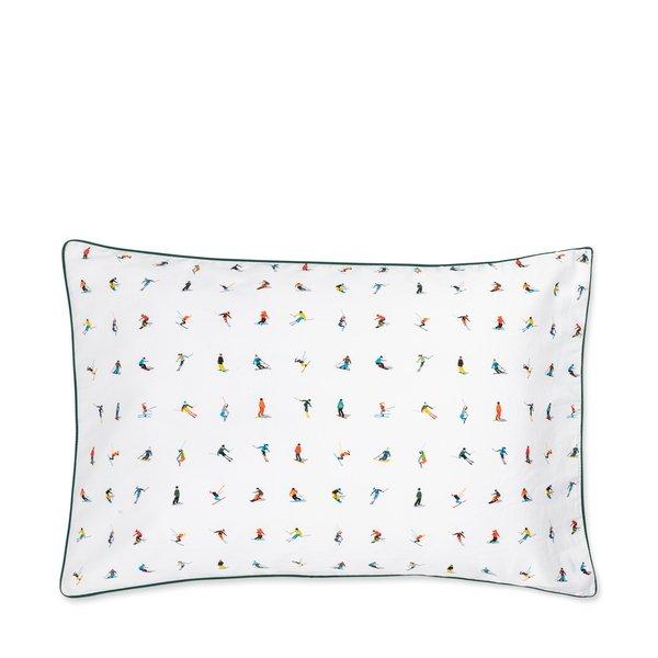 Olivier Desforges Neiges Housse de Coussin Imprimé Skieurs  