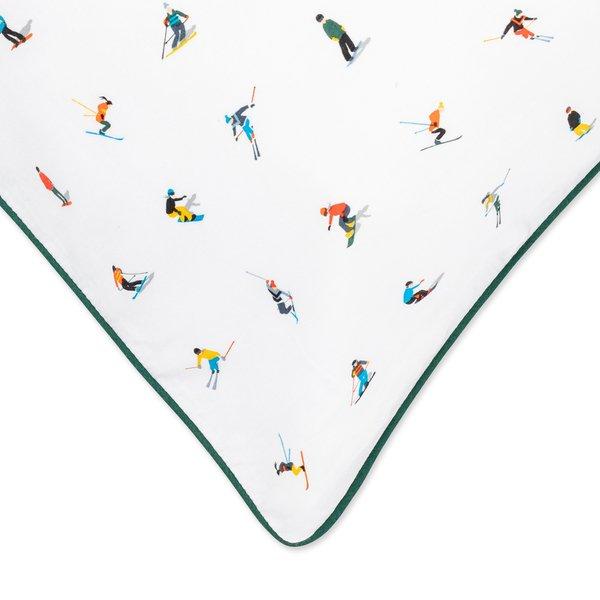 Olivier Desforges Neiges Housse de Coussin Imprimé Skieurs  