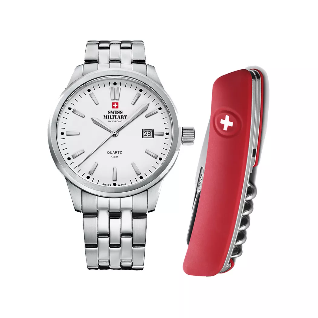 Swiss Military - Uhrenset, 41mm, Silber