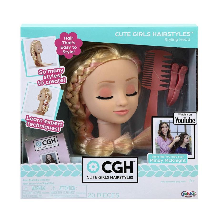 JAKKS Pacific  Cute Girls Hairstyles! Stylingkopf – Glattes Blondes Haar 