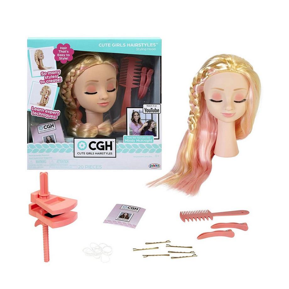 JAKKS Pacific  Cute Girls Hairstyles! Stylingkopf – Glattes Blondes Haar 